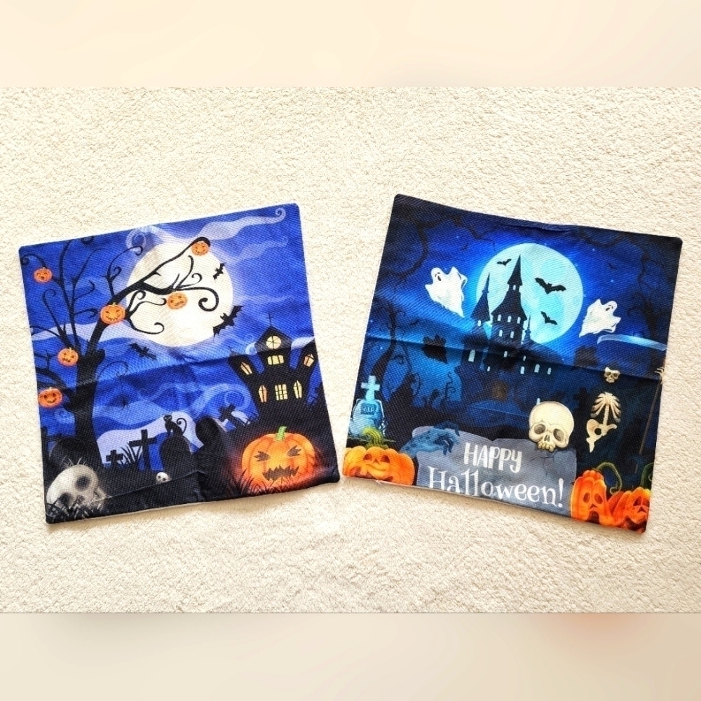 New Halloween linen Pillow Covers 18 Γ 18 Set of 2 Pack